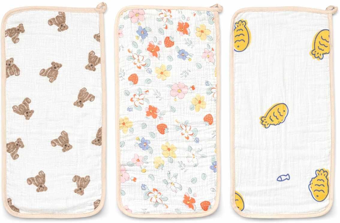hi mom Soft Cotton Baby Bib & Burp Cloth Set (Pack of 3)-picture-19