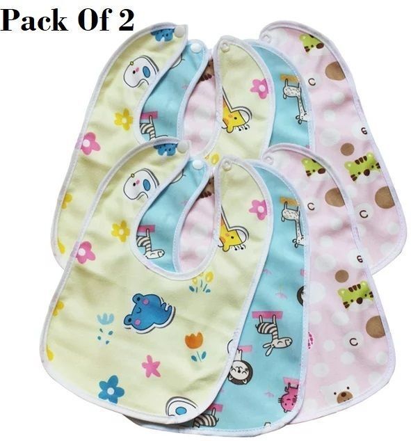 sbts (Pack Of 2) Baby Bib Super Soft Cotton Daily Use,Velcro Bibs For Baby Appron-picture-23
