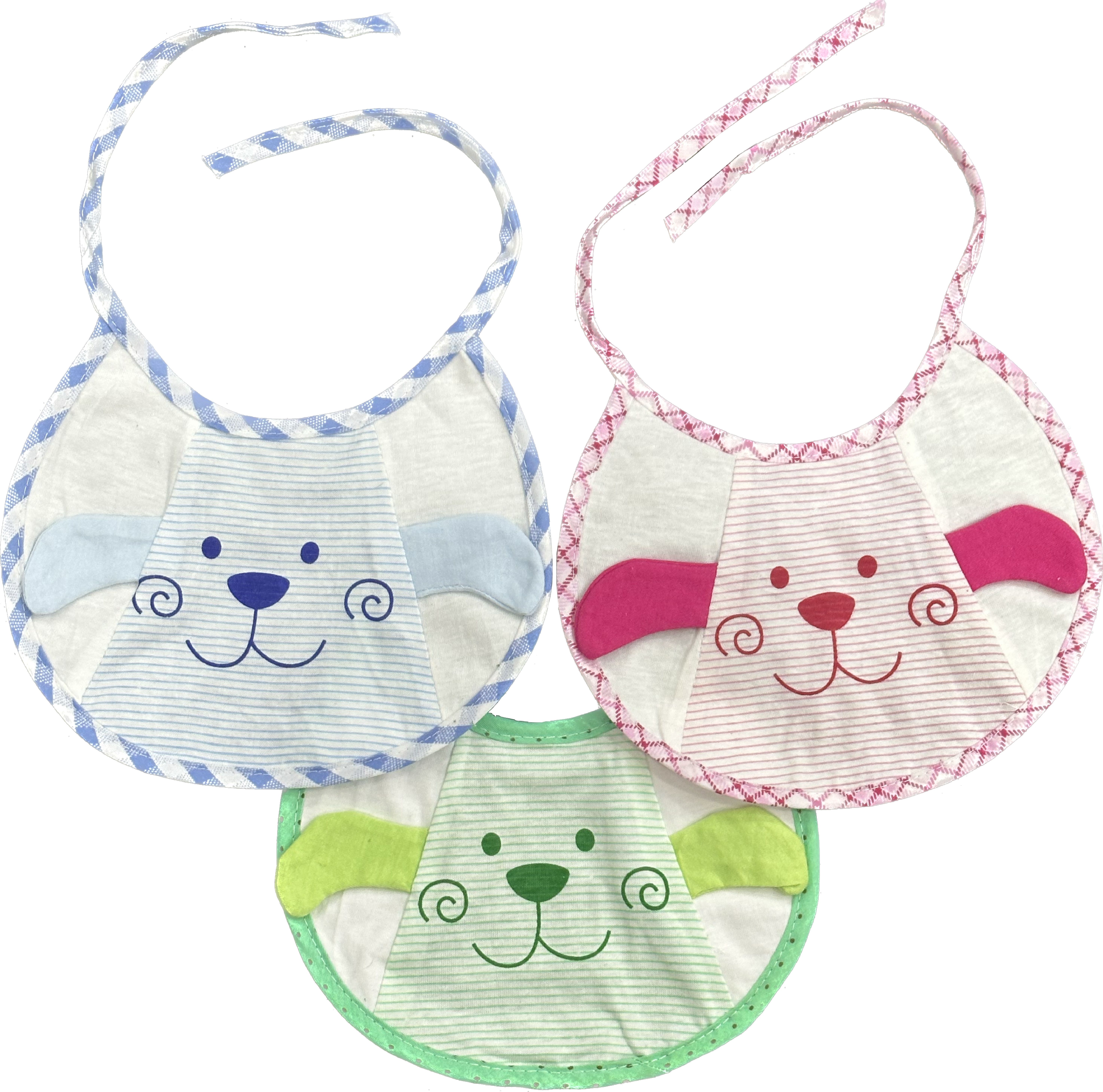 Baby Cotton Bibs with Ears (Pack of 3)