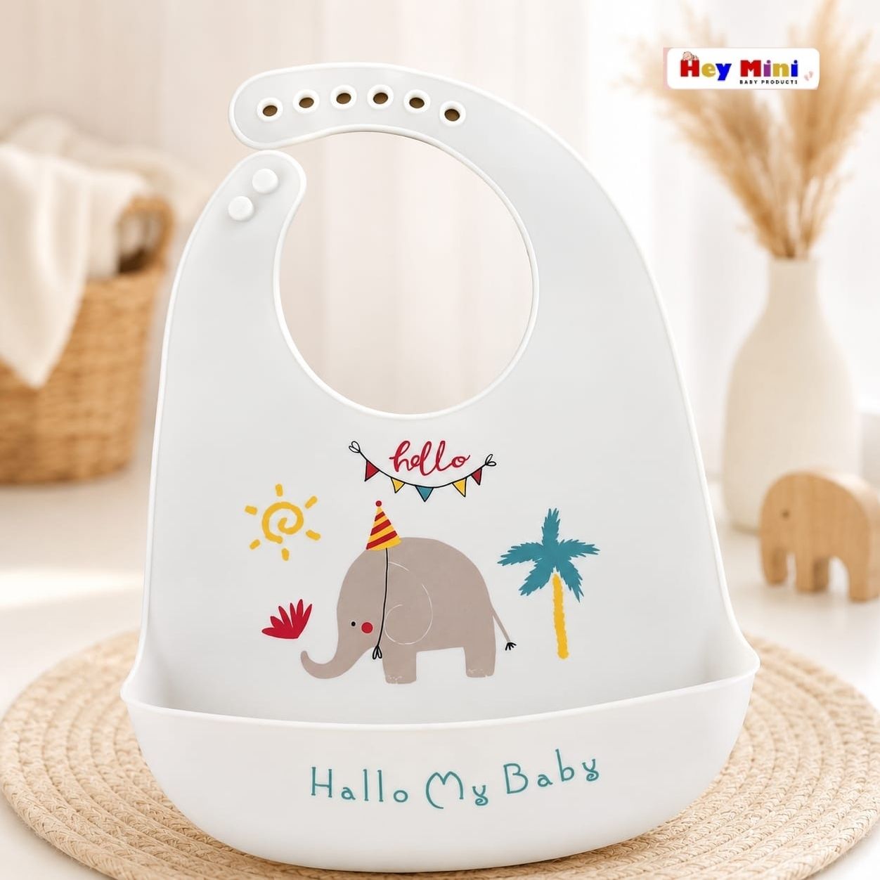 heymini Silicone Feeding Bib for babies and Infants with Adjustable Button fit-picture-10