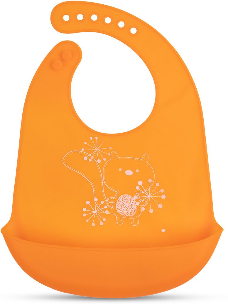Silicone Baby Bib For Feeding & Weaning Babies Adjustable Neckline With Buttons