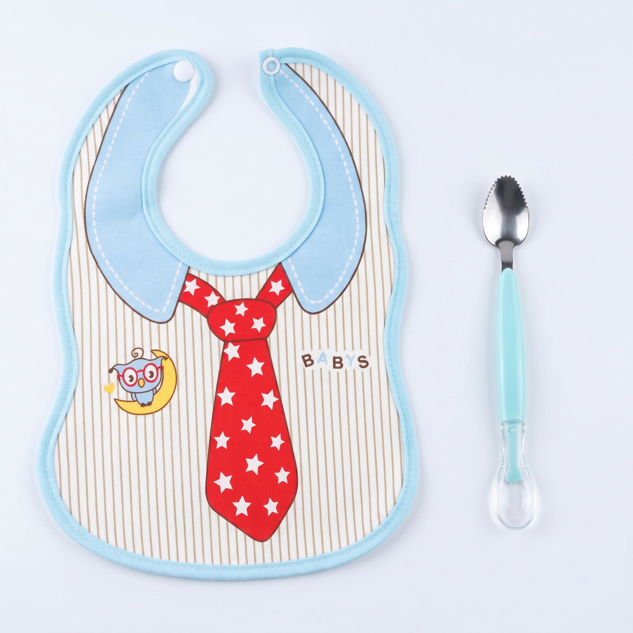 sky high company Baby Bib & Feeding Spoon Set for baby pack of 1 blue-picture-36