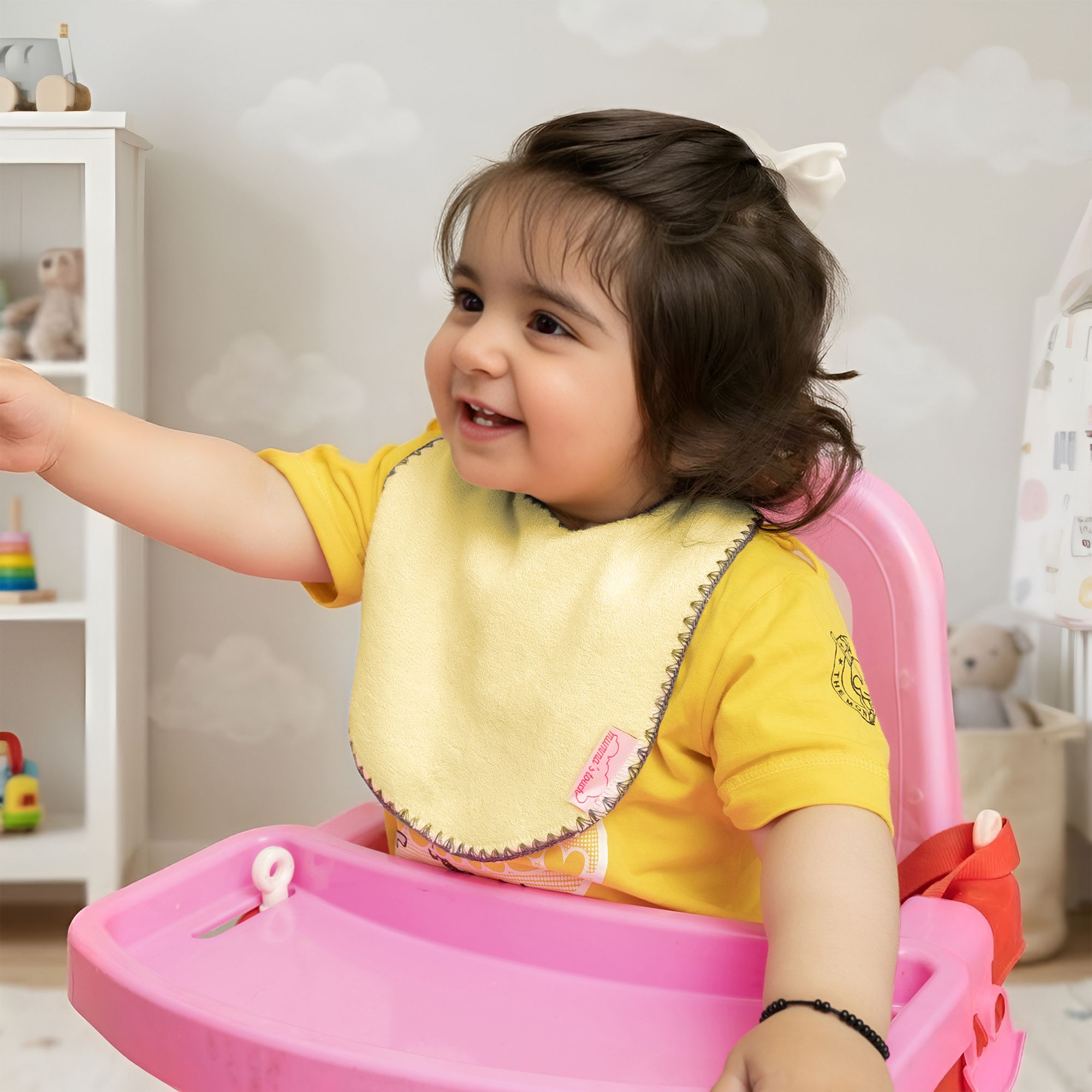 mumma's touch PureSoft Bamboo Baby Bib Towel - Yellow - Pack Of 3-picture-25