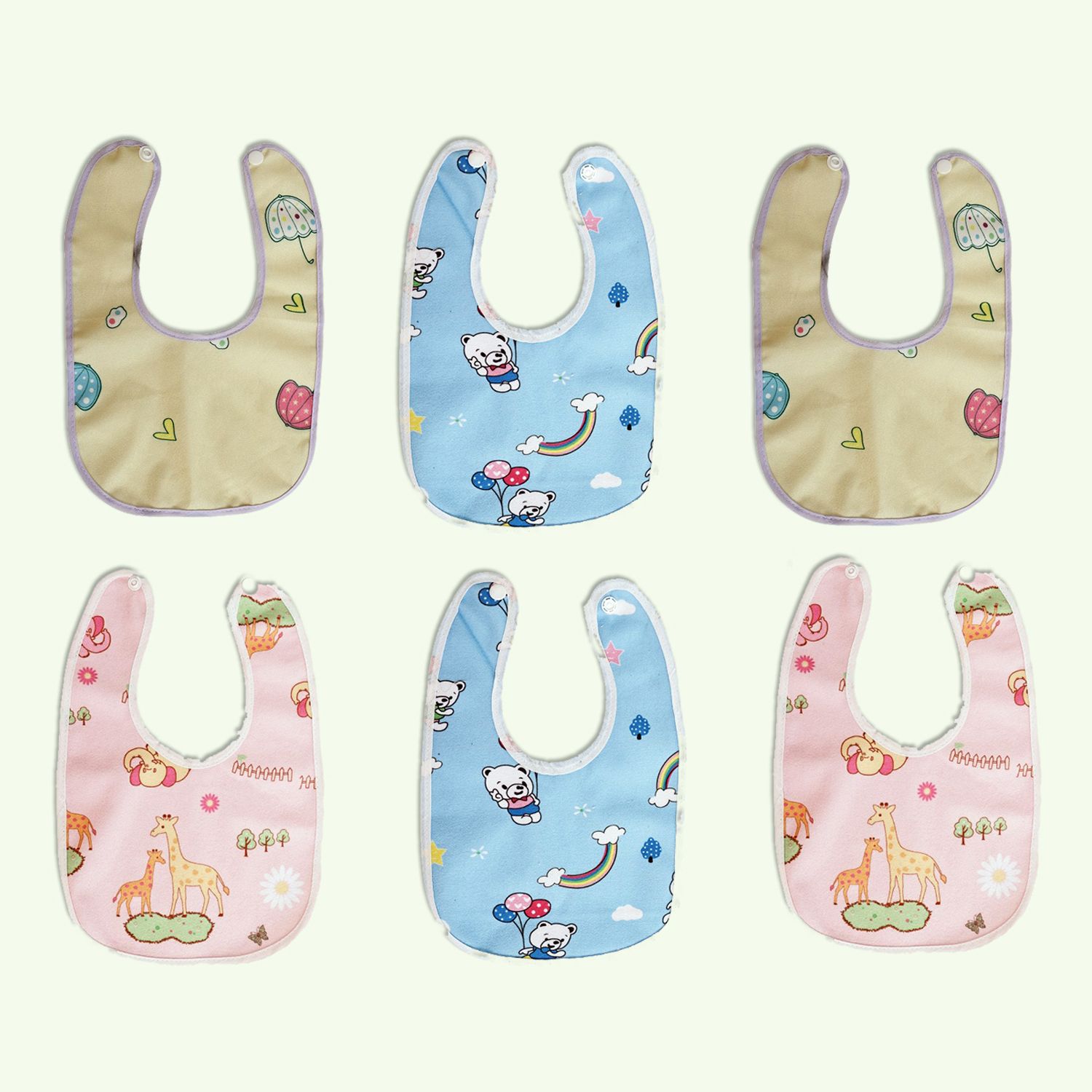 Waterproof Baby Bibs | Cartoon Print Feeding Aprons-image-2