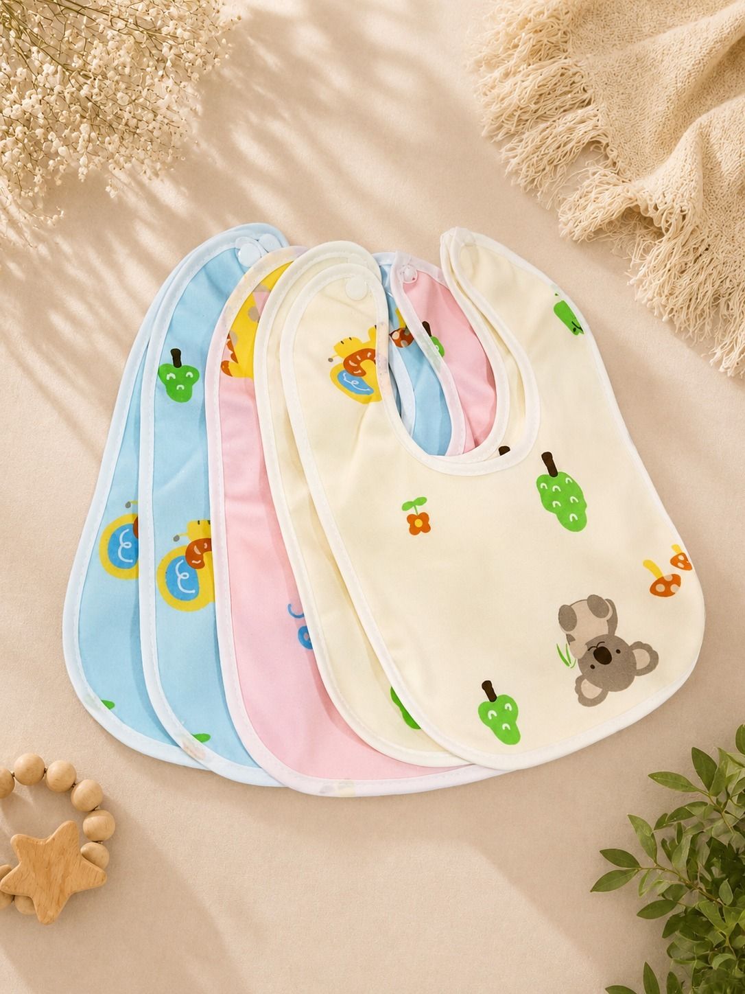 kiyansh collection Waterproof Baby Apron Bibs For Babies/Toddlers Soft & Cofortable Pack Of 5-picture-43