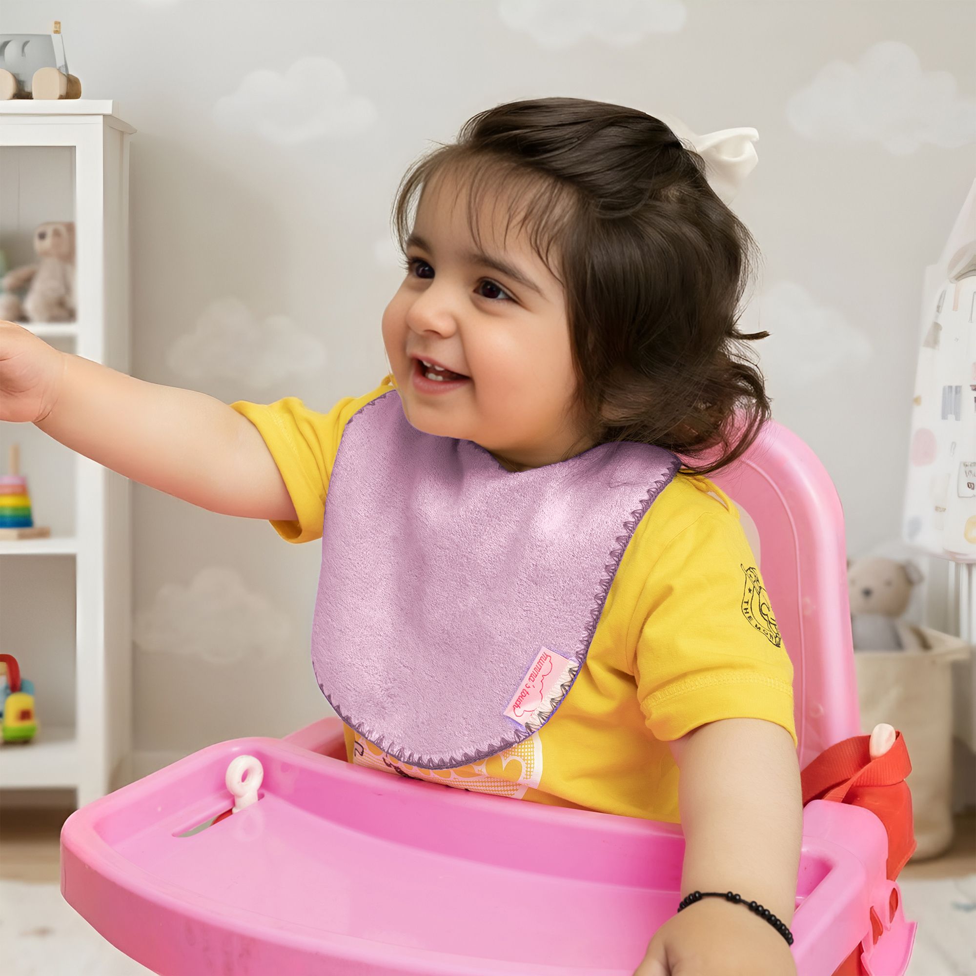 mumma's touch PureSoft Bamboo Baby Bib Towel - Magenta - Pack Of 3-picture-35