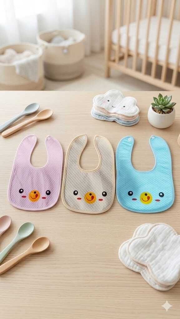 baby holic Baby Cotton Bib Soft Absorbent Feeding Bib for Babies with Snap Closure-picture-44
