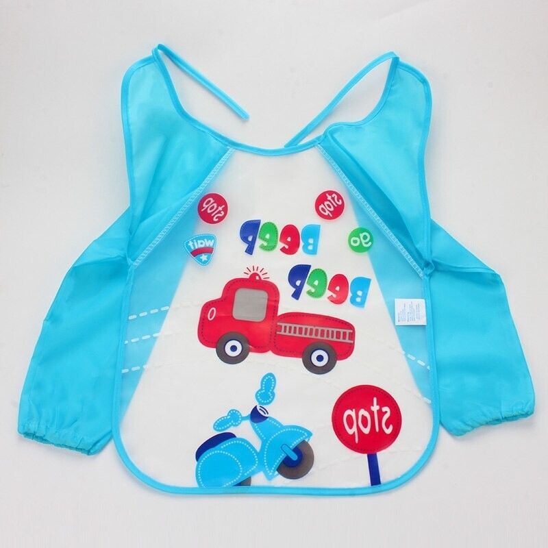 Sleeved Washable Waterproof Bib Apron for Babies & Kids-image-29