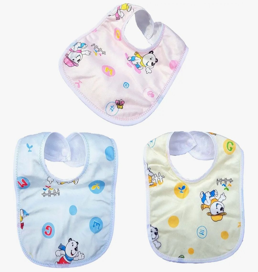 sartraders Trandy Soft Cotton Button Loop Baby Apron Bibs-picture-8
