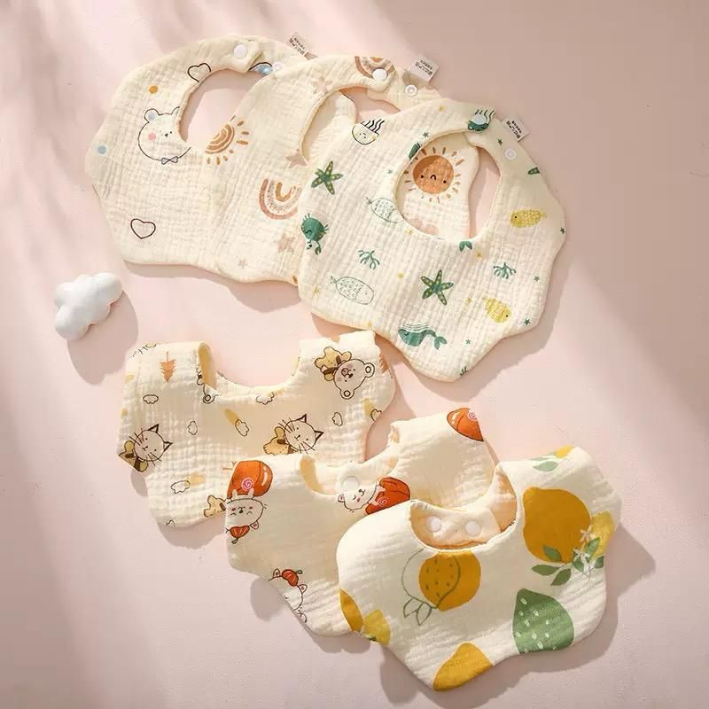 bigbought Muslin Baby Feeding Bib Set for Newborn Boys & Girls with Cute Printed Designs-picture-17