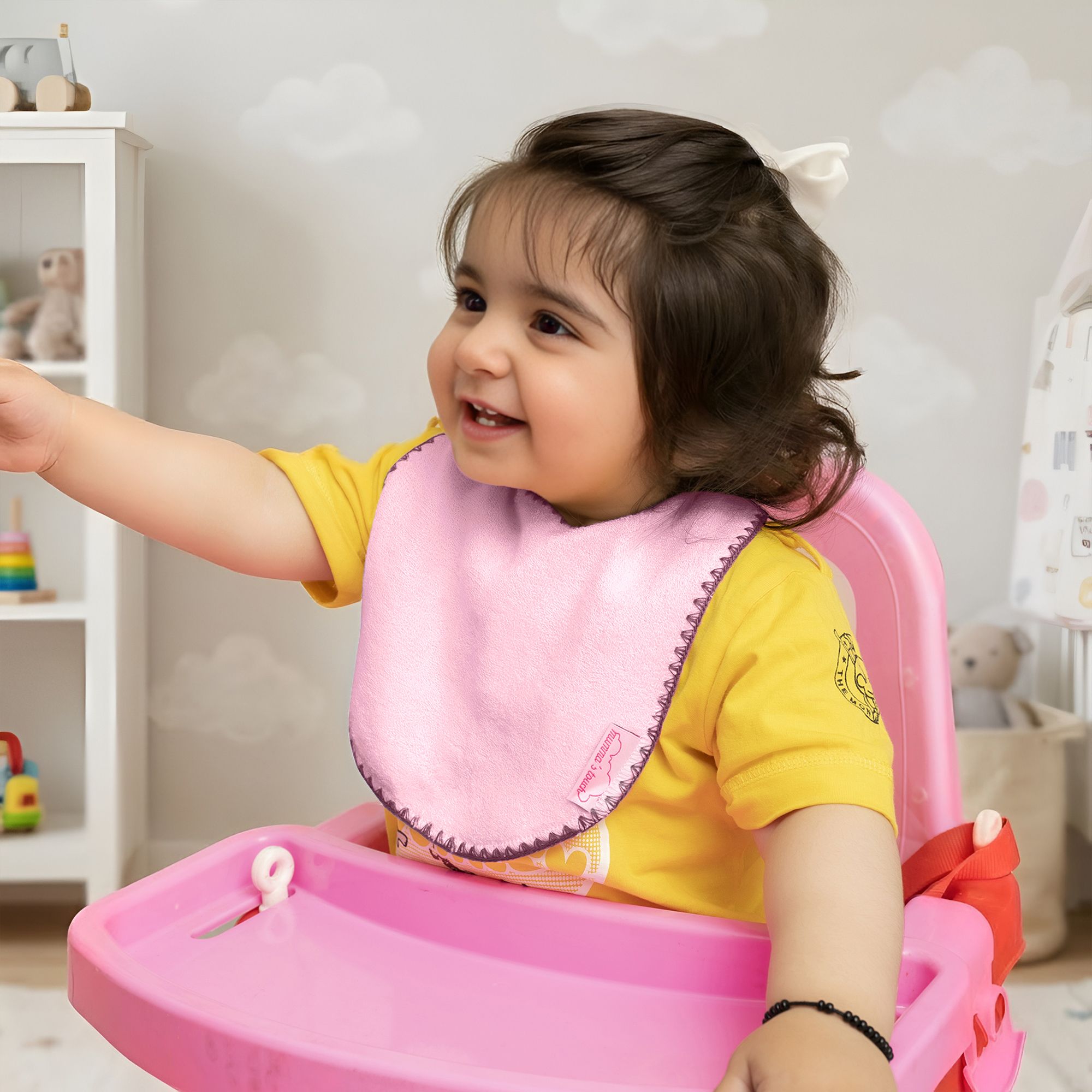 PureSoft Bamboo Baby Bib Towel - Pink - Pack Of 3-image-22