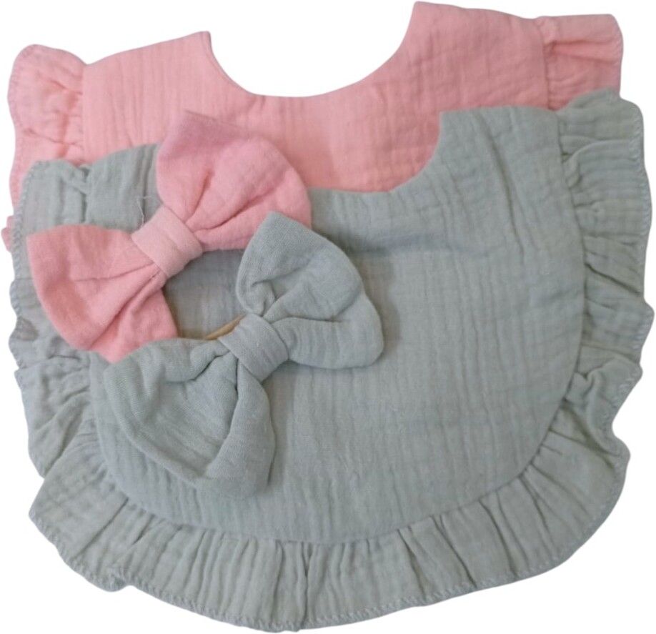 Grey & pink twin bib-image-0
