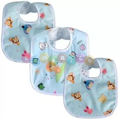Baby Button Bibs Apron for Feeding and Drooling Button Double Layered Waterproof-image-15