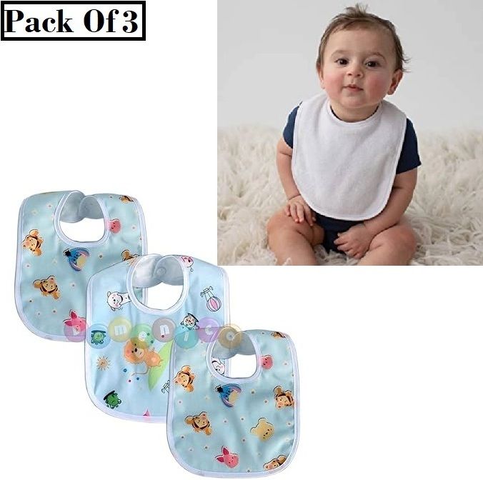 3Pcs Dry-Waterproof, Super Soft Cotton Daily Use, Elegant And Stylish Baby Bibs