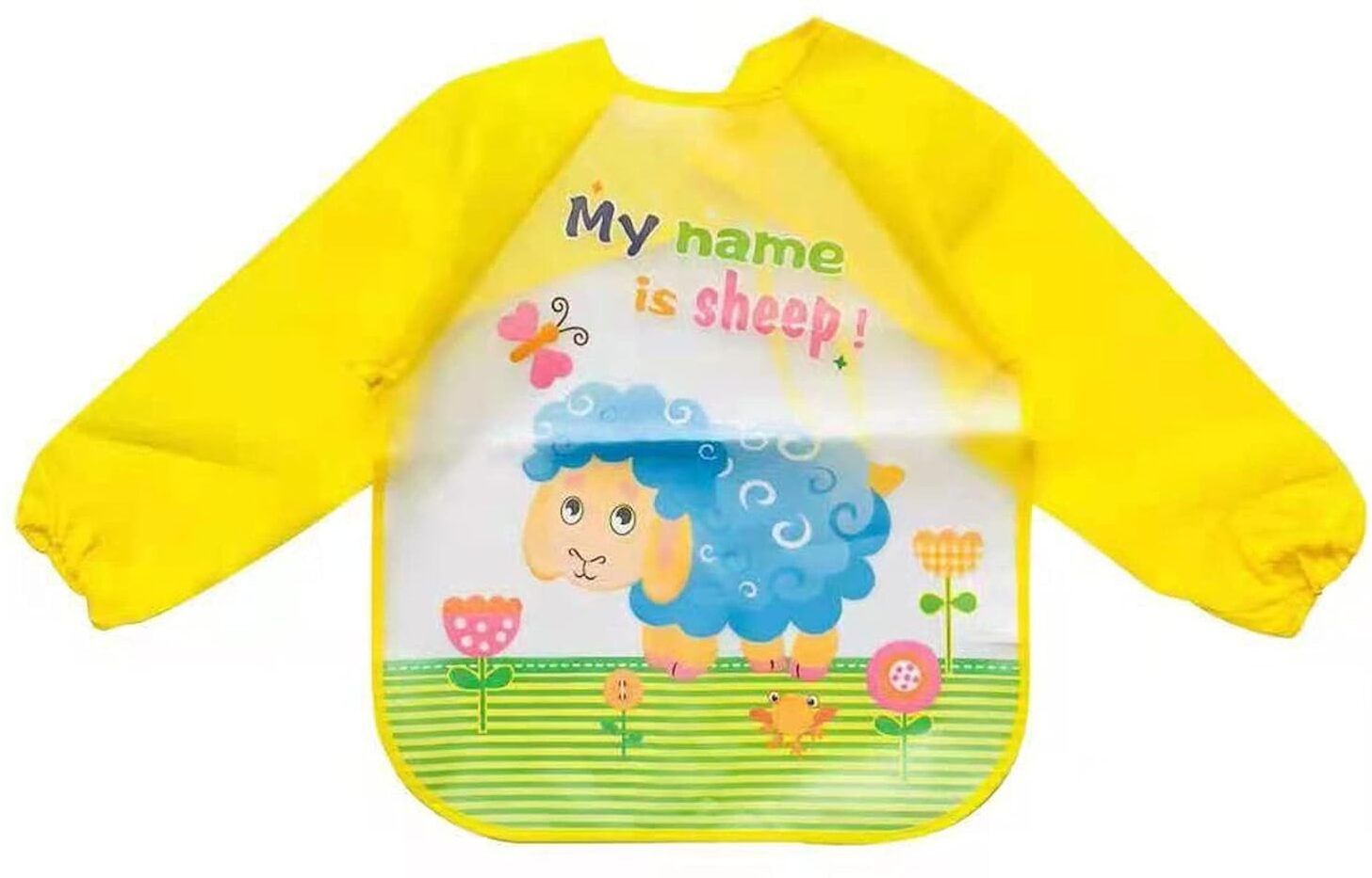 Baby Bibs, Long-Sleeved Waterproof Children's Feeding Apron Cartoon Print Babies