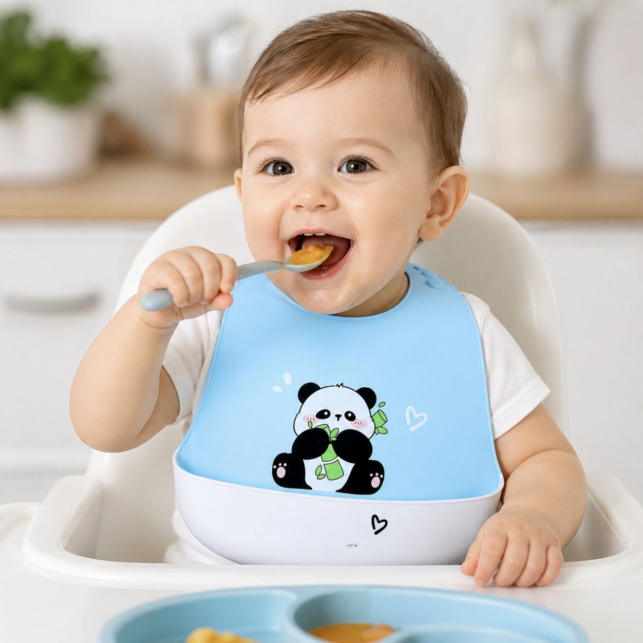 earthcon Waterproof silicone baby feeding bib with food catcher pocket-picture-19