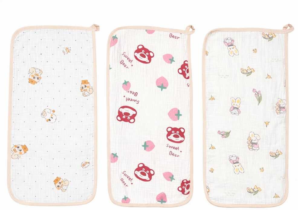 hi mom Soft Cotton Baby Bib & Burp Cloth Set (Pack of 3)-picture-17