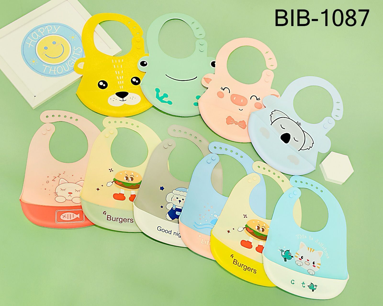Baby Cartoon Printing Waterproof Silicone Bib with pocket-image-27