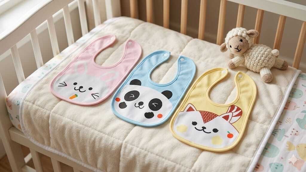 Baby Cotton Bib Soft Absorbent Feeding Bib for Babies with Snap Closure-image-44