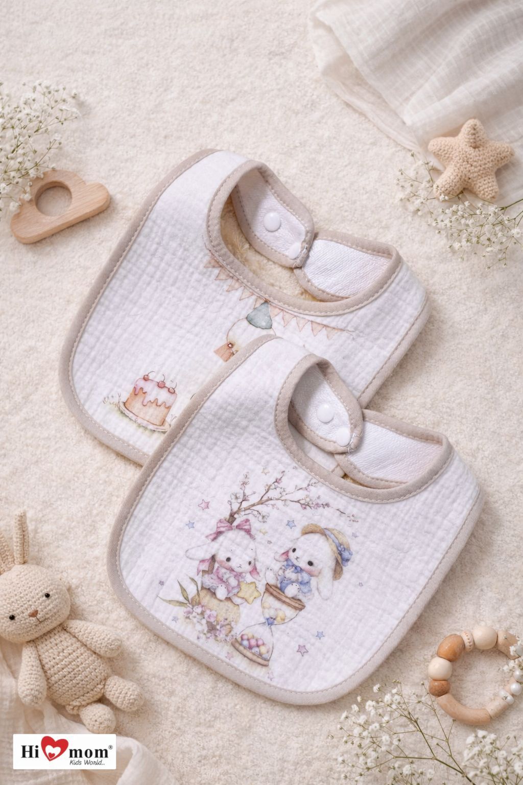 Baby Bib Waterproof Apron Soft & Absorbent Feeding Bib for Newborn Babies/Infant-image-40
