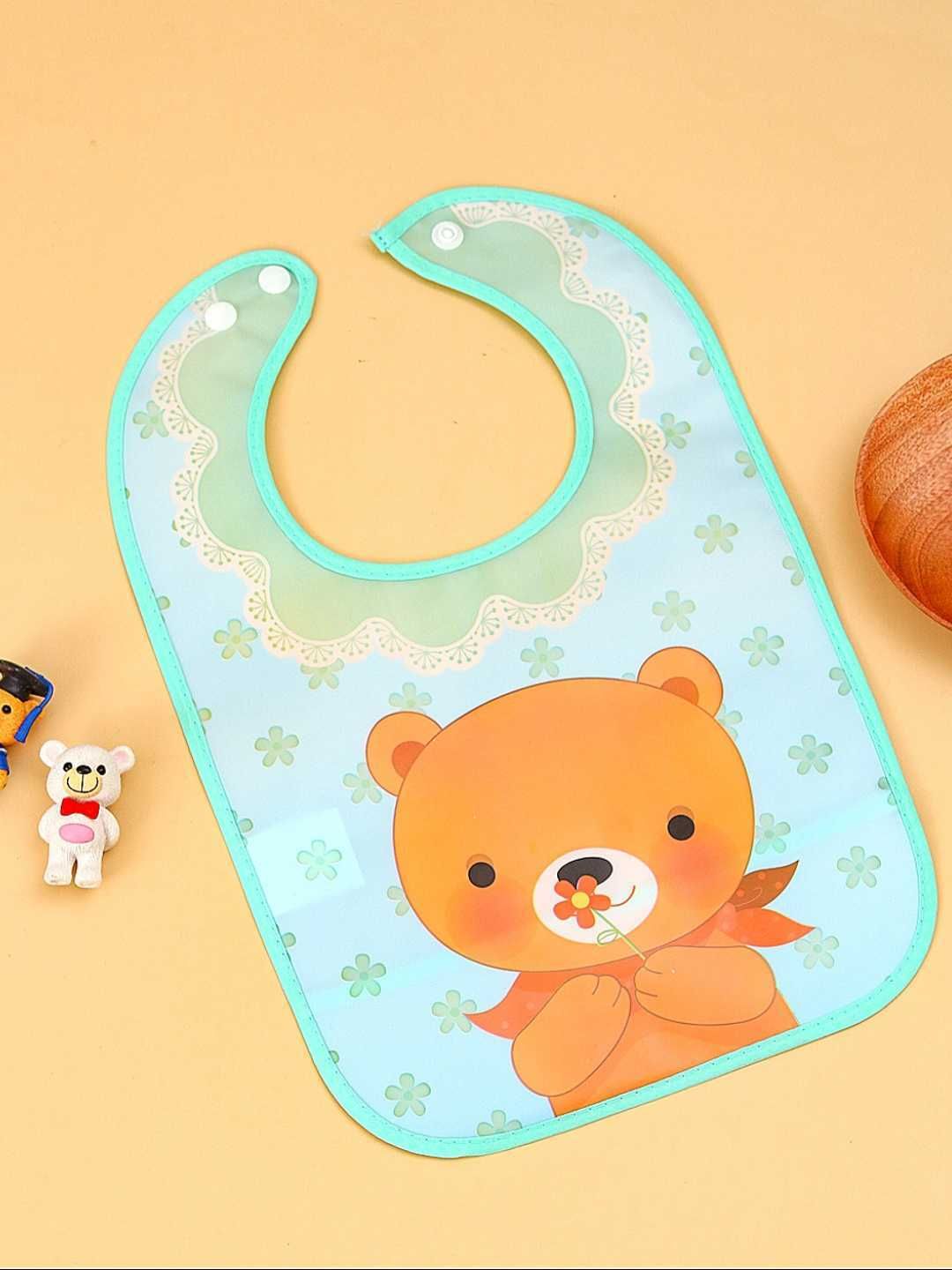 Baby Bib – Sweet Bear & Flower Graphic for Little Ones-image-4