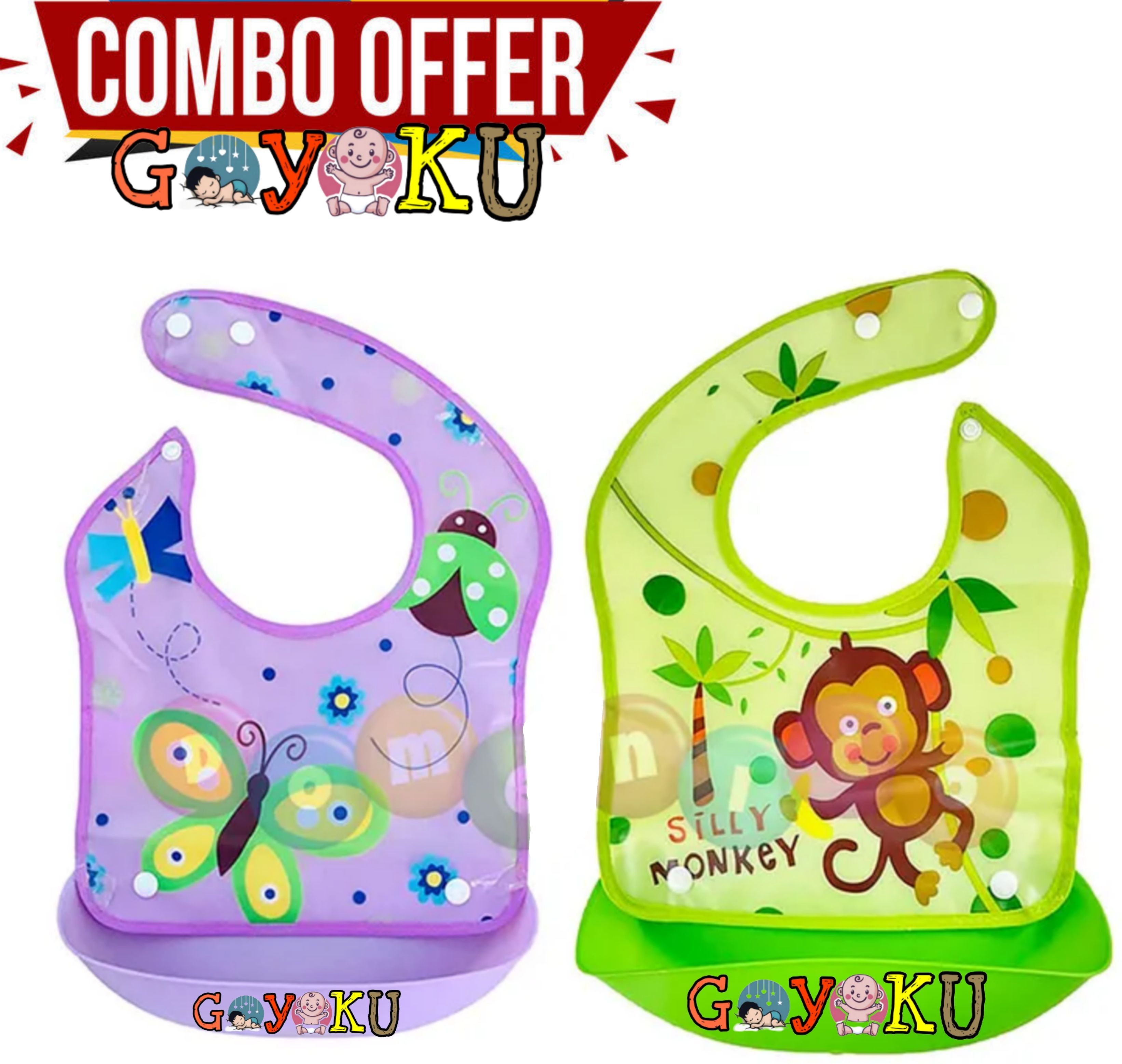 Baby Silicone Tray Bib With Detachable Food Catcher