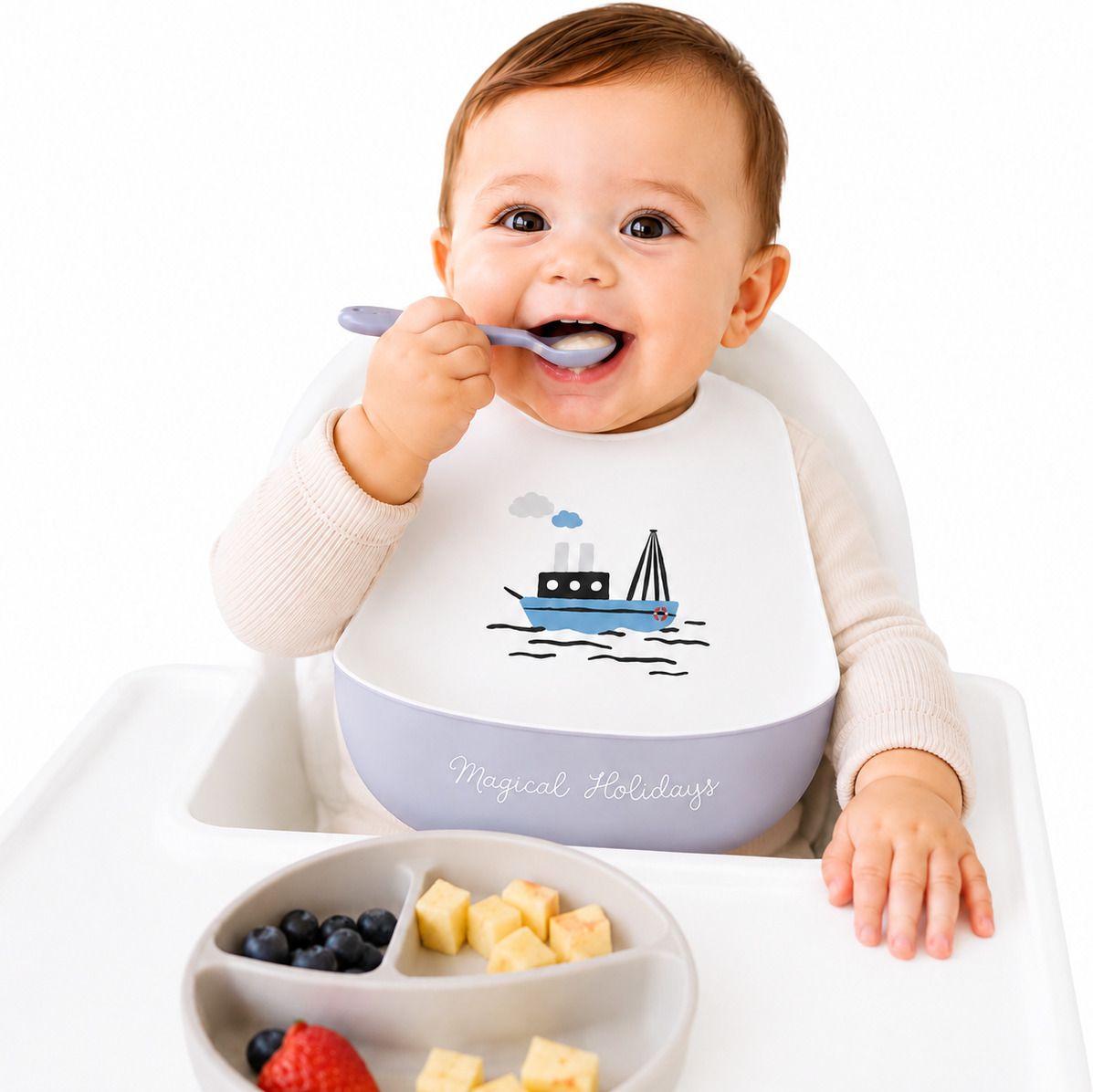 valmora Silicone Baby Bib with Food Catcher Pocket | Reusable Toddler Bib-picture-27