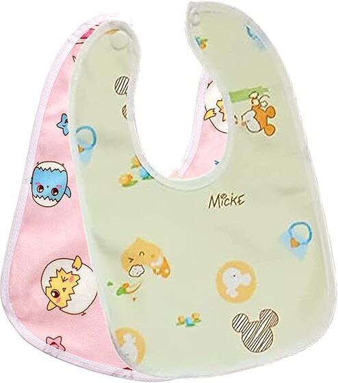 Baby Button Bibs Apron for Feeding and Drooling Cute Animated Print (pack of 2)-image-45