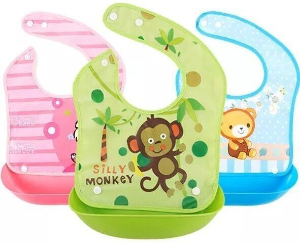 sbts Baby Waterproof Bib with Catcher - Washable- Detachable Tray- Fits all babies-picture-18