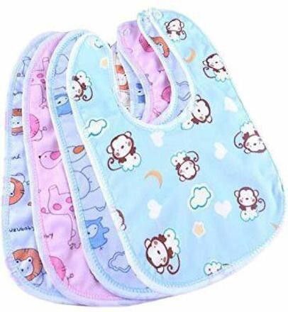 Waterproof Baby Apron with Bib for baby Pack of 4 (Multicolor)