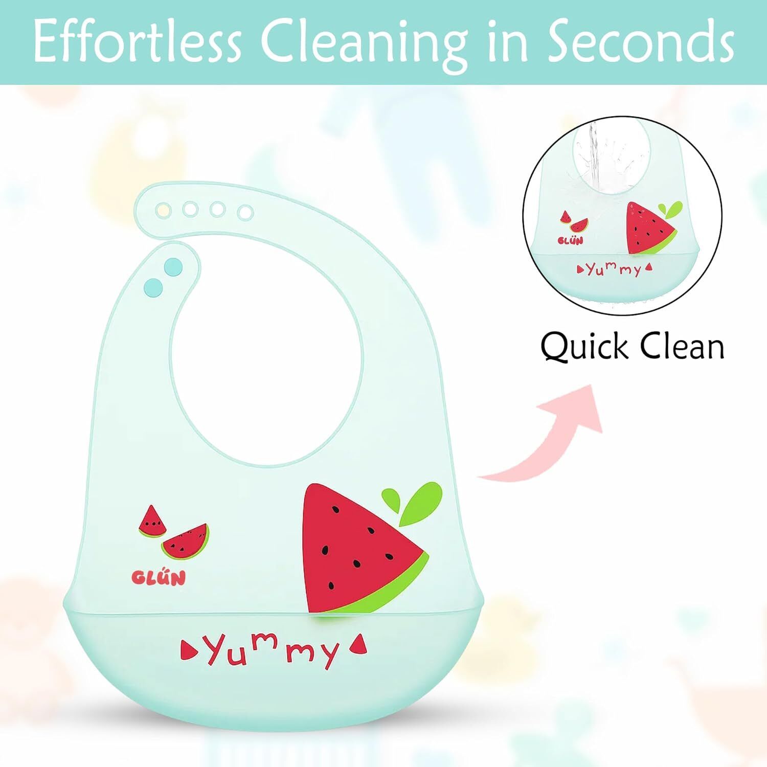aaecom Silicone Baby Feeding Bib with Food Catcher Pocket-picture-13