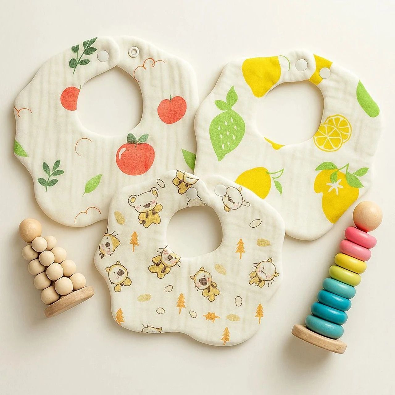 Baby Muslin Bib Set for Newborn Baby Boys & Girls-image-3