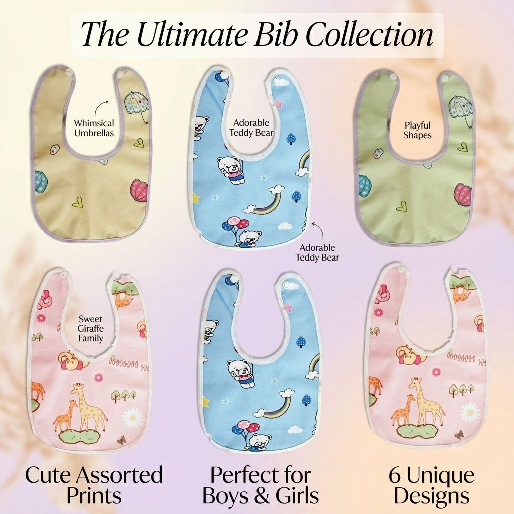 Baby Feeding Essentials | Waterproof Bib Aprons Pack of 6-image-5
