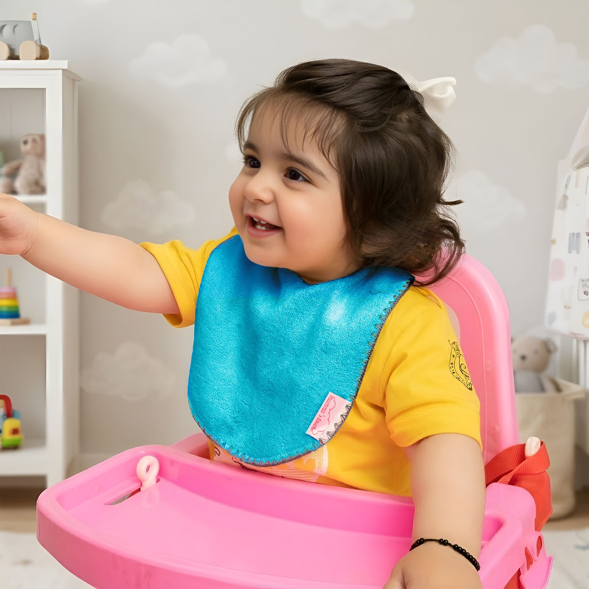 PureSoft Bamboo Baby Bib Towel - Aqua - Pack Of 3-image-16
