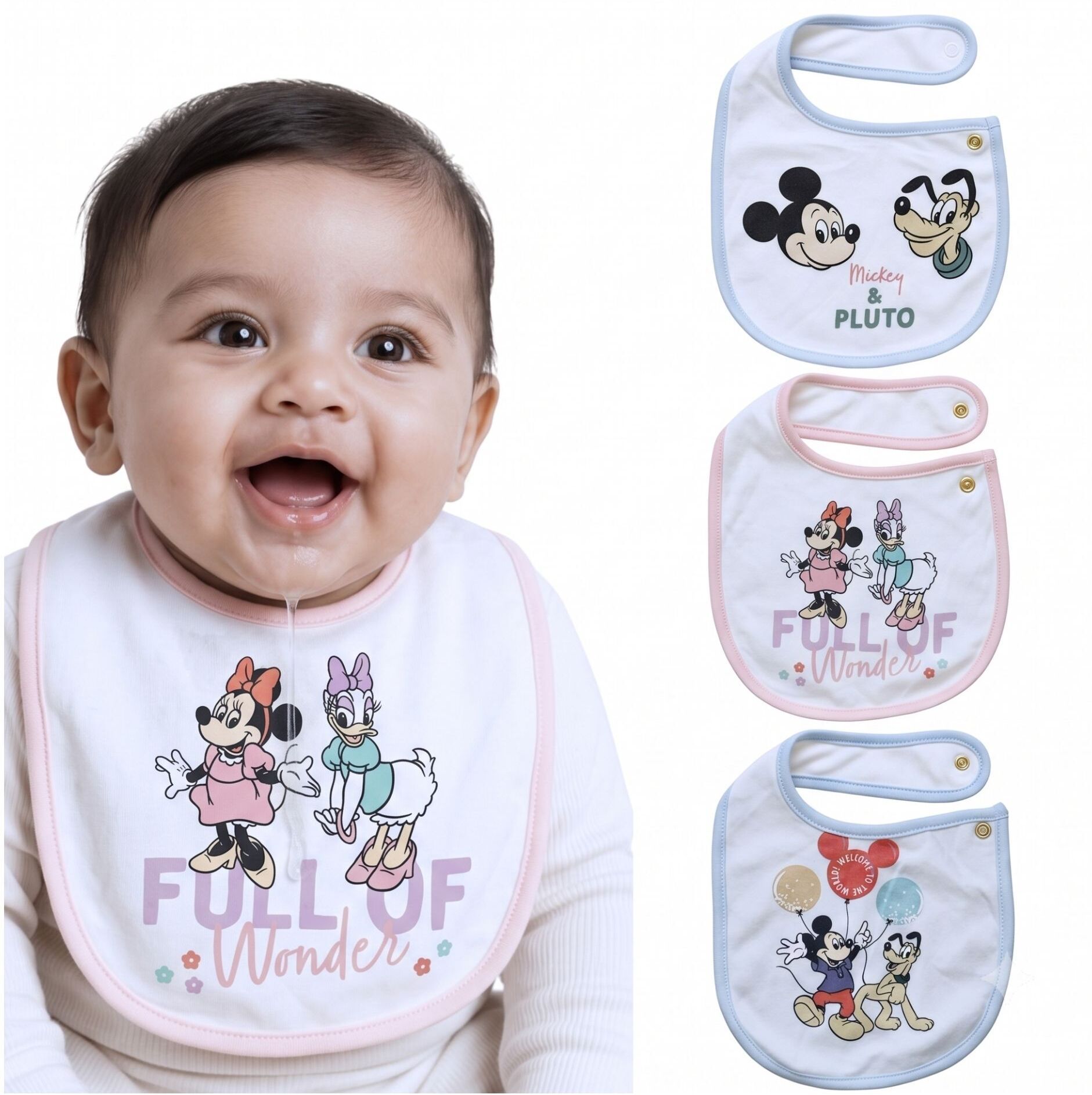Baby Bib Super Soft Double Cotton Daily Use, Shoulder Snap bibs for kids-image-47