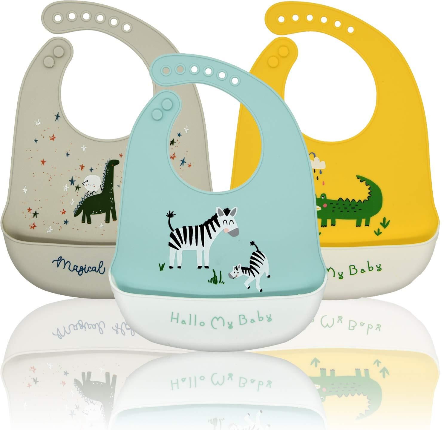 Baby Bibs Silicone Waterproof Feeding Silicone Bib for Babies (Pack of 1)-image-41
