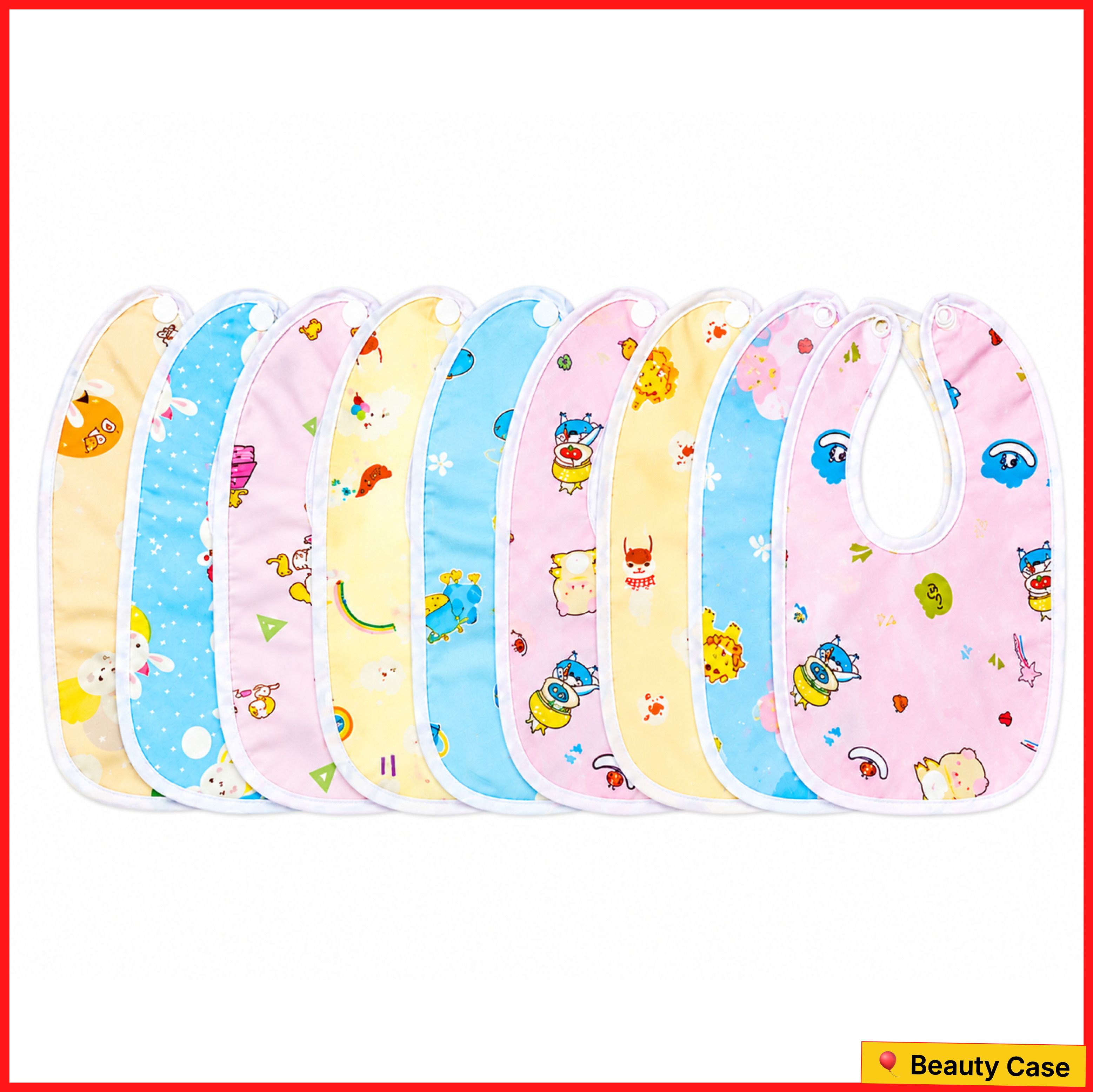 bubblino Waterproof Cotton Baby Bibs Set with Snap Buttons, Feeding Bib for Infants,03+-picture-19