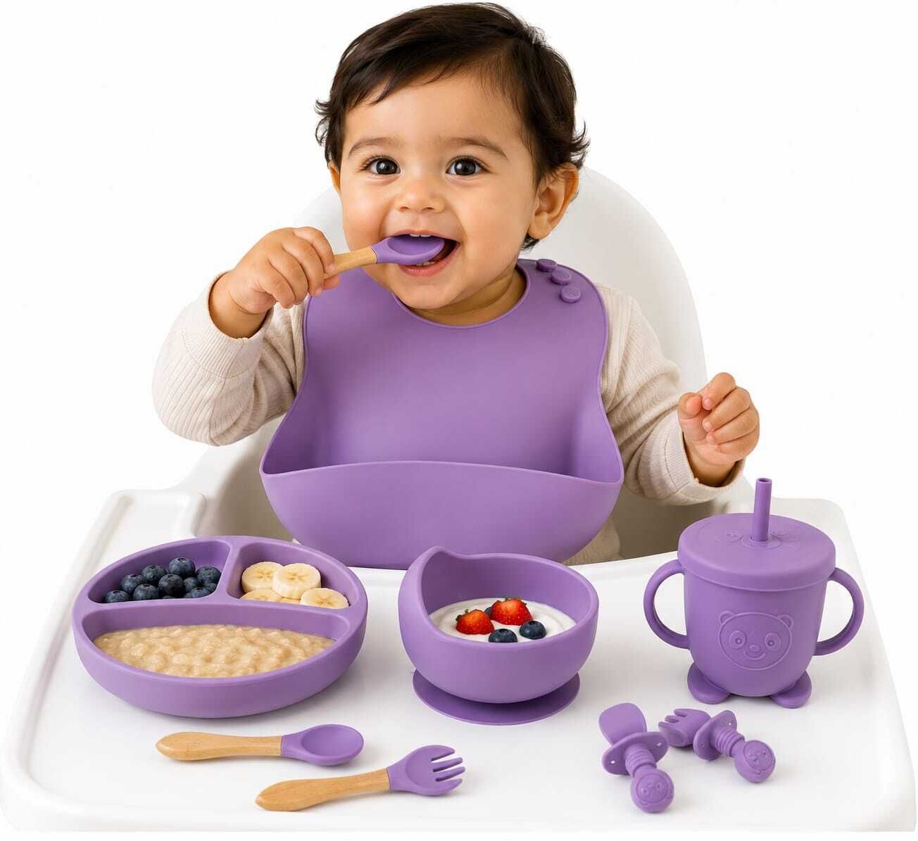 Baby Silicone Feeding Set 6 PCS, Food Grade BPA Free-image-24