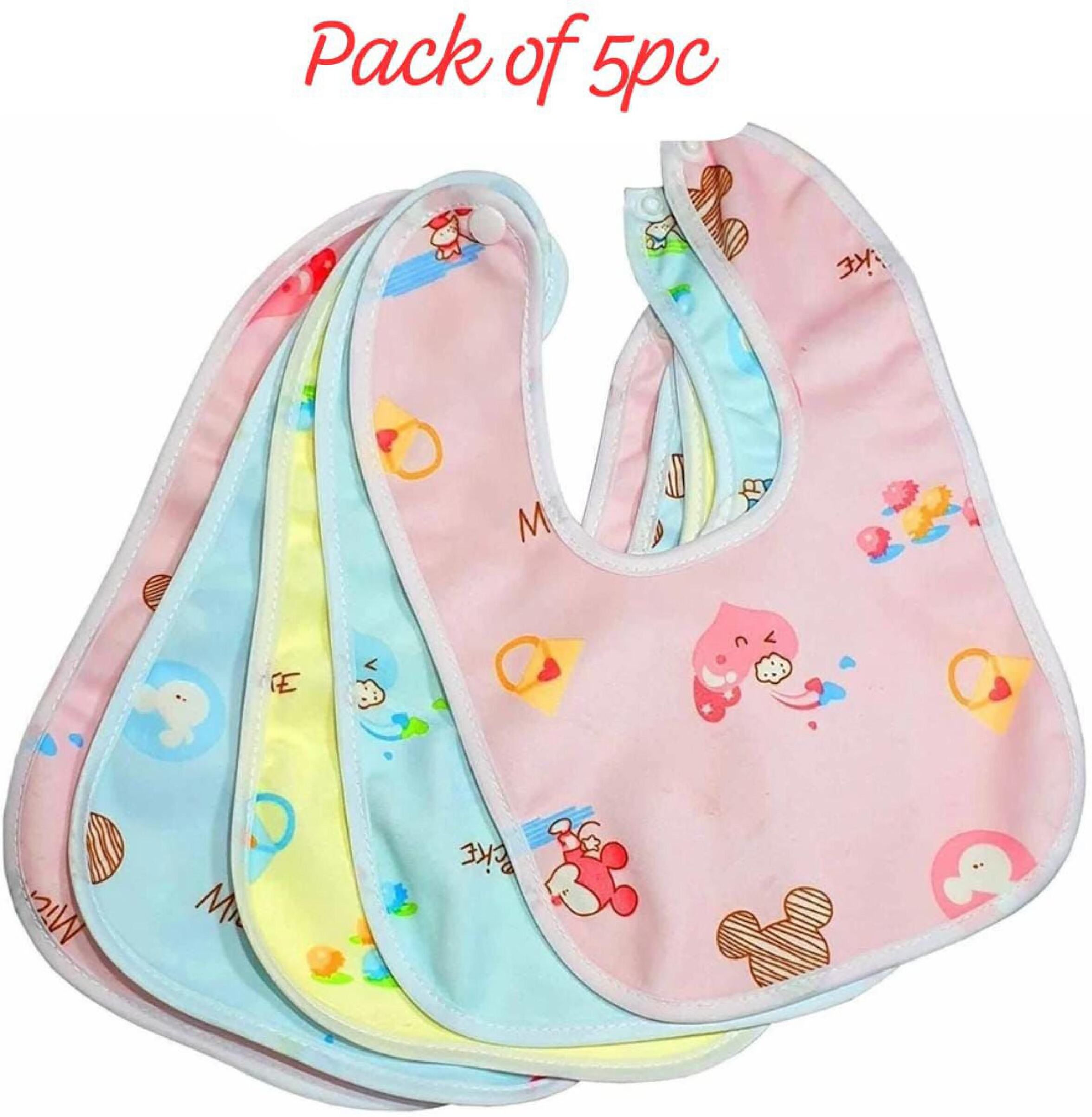 atharv nest 5PC Cotton Button Bib For Feeding Kids, Toddlers, Infants, Easy To Wash, Cotton-picture-45