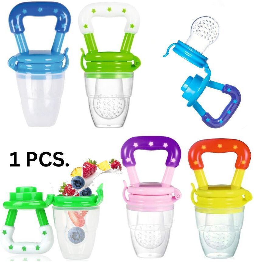 3-PCS Waterproof Baby Bib Set with Silicone Fruit Feeder for Newborns & Toddlers Feeder-image-1