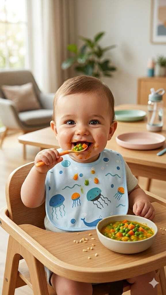 Baby Cotton Bib Soft Absorbent Feeding Bib for Babies with Snap Closure-image-4