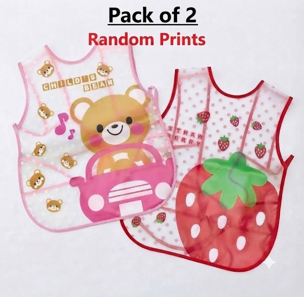 Baby Feeding Bib Sleeveless Washable Plastic Quick Dry Drool Apron with Pocket-image-30