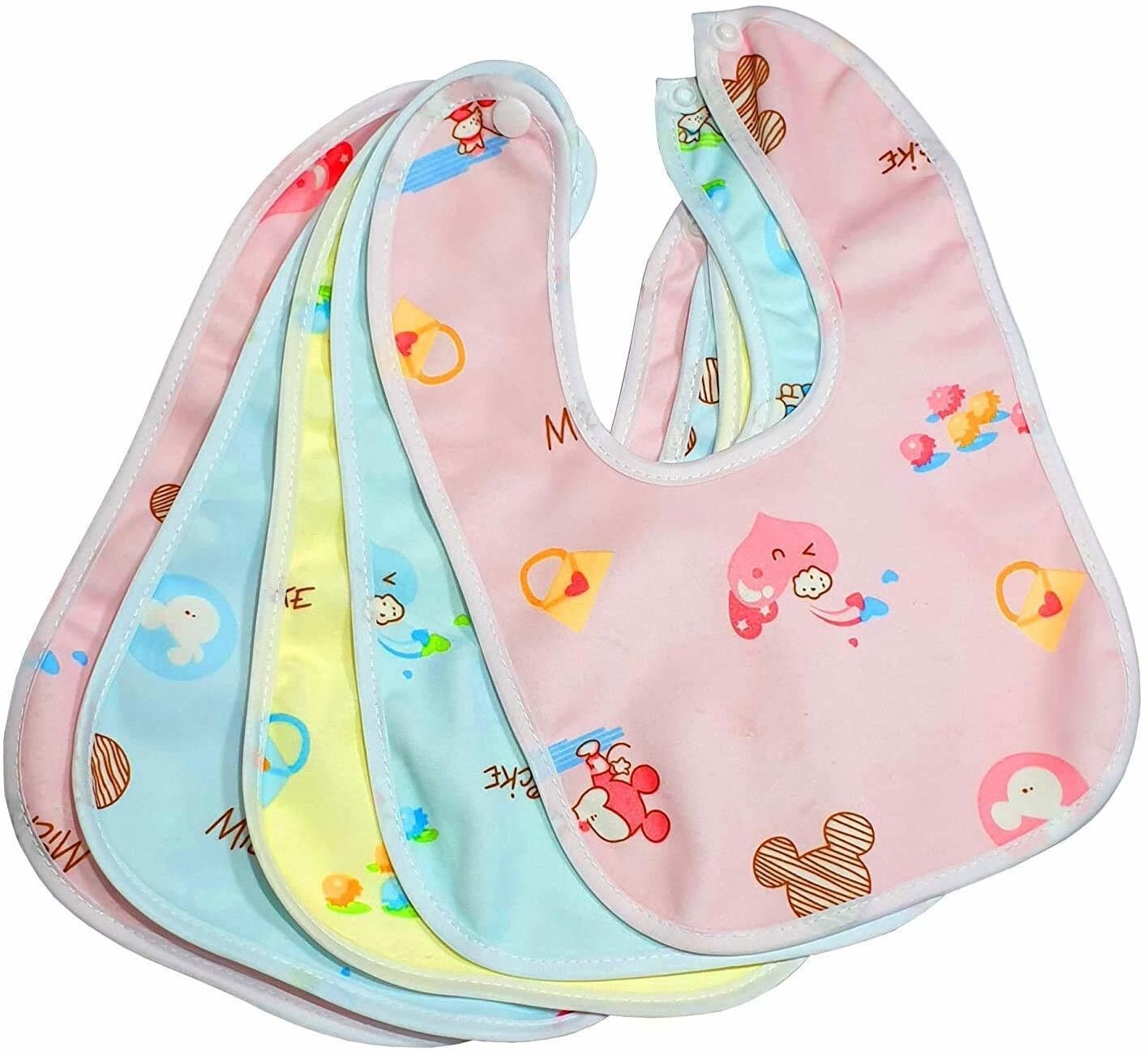 5pcs/set Pure Cotton 360 Round neck Baby Bibs Random colour 0-3 years kids ( multicolour )