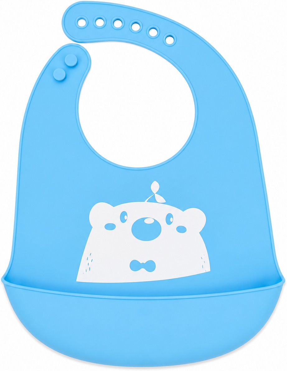 Silicone Baby Bib for Feeding & Weaning Babies & Toddlers, Waterproof (Blue)-image-43