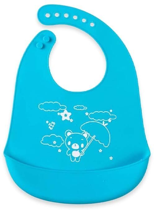kidzhall Soft Silicon Waterproof Baby Bib, 6M-3 Year, Adjustable Strap & Easy to Clean-picture-12