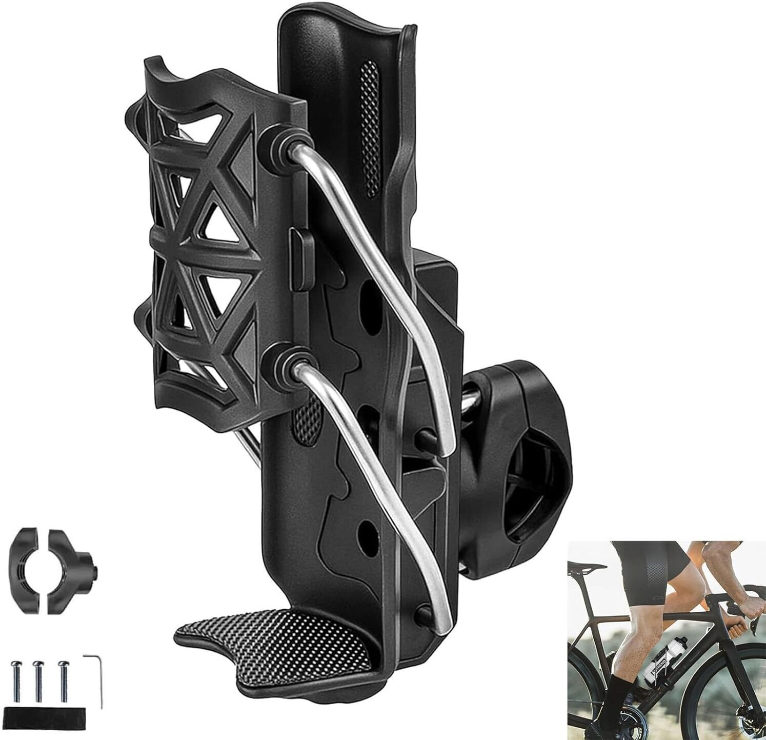 Universal Motorcycle Bottle Holder, Rotating Cup Stand, Strong Nylon Buil Bicycle Bottle Holder-image-18