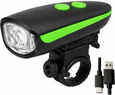 Bicycle Light with Horn, USB Rechargeable, 250 Lumen, Waterproof 1pc Bicycle Brake Disk-image-10