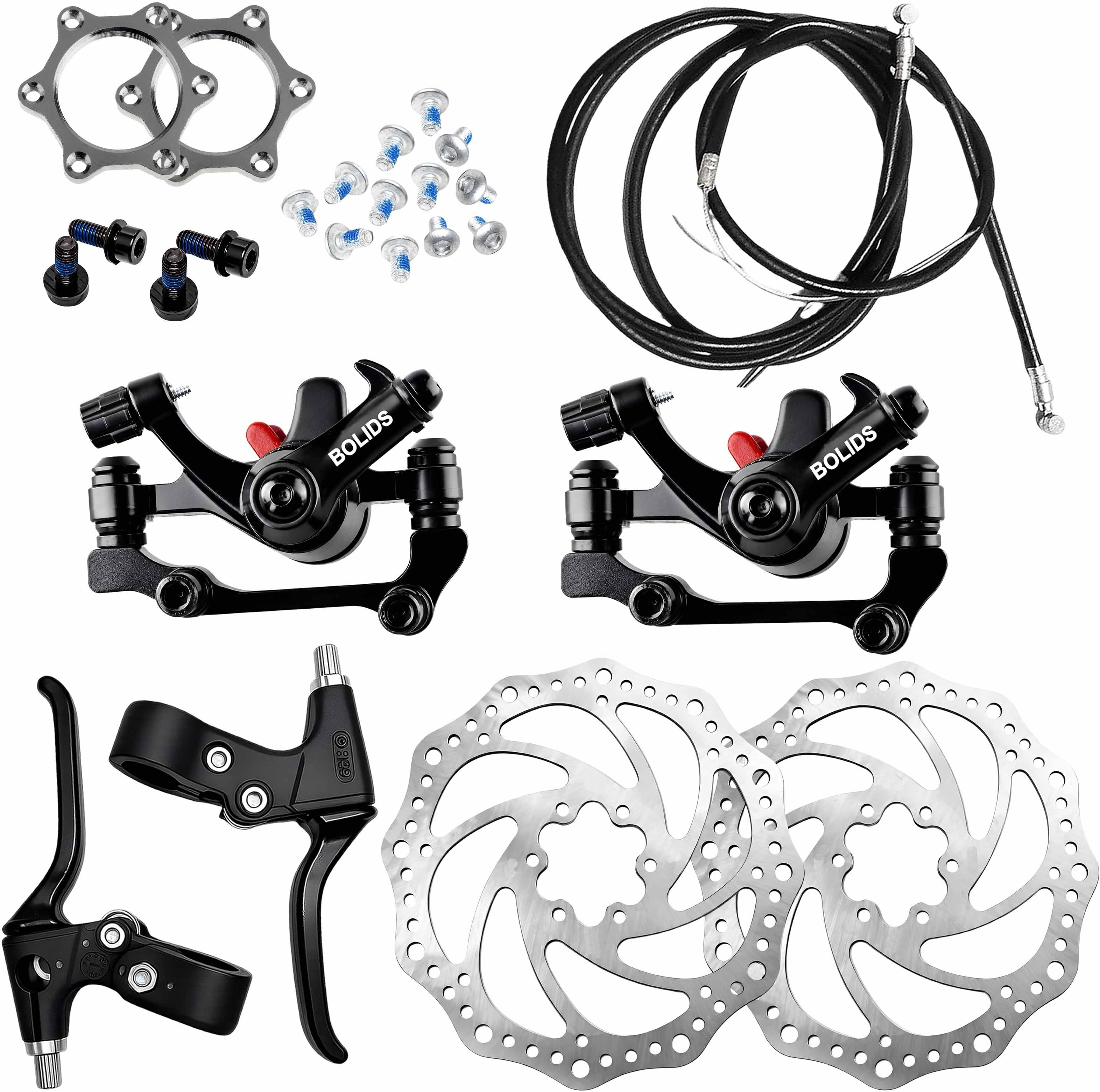 Bicycle Mechanical Disc Brake Set with 160mm Rotor & Freewheel Hub Nuts Bicycle Brake Disk-image-21