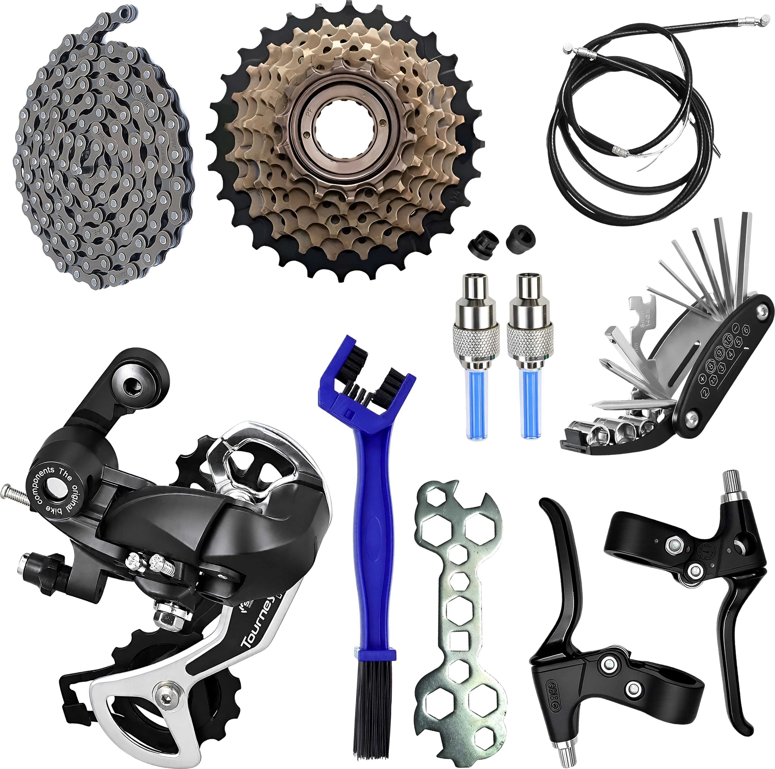 razaiq Bicycle Workshop Combo Kit Gear Chain Tool Set Cleaner LED Valve Cap Light Bicycle Brake Disk-picture-25