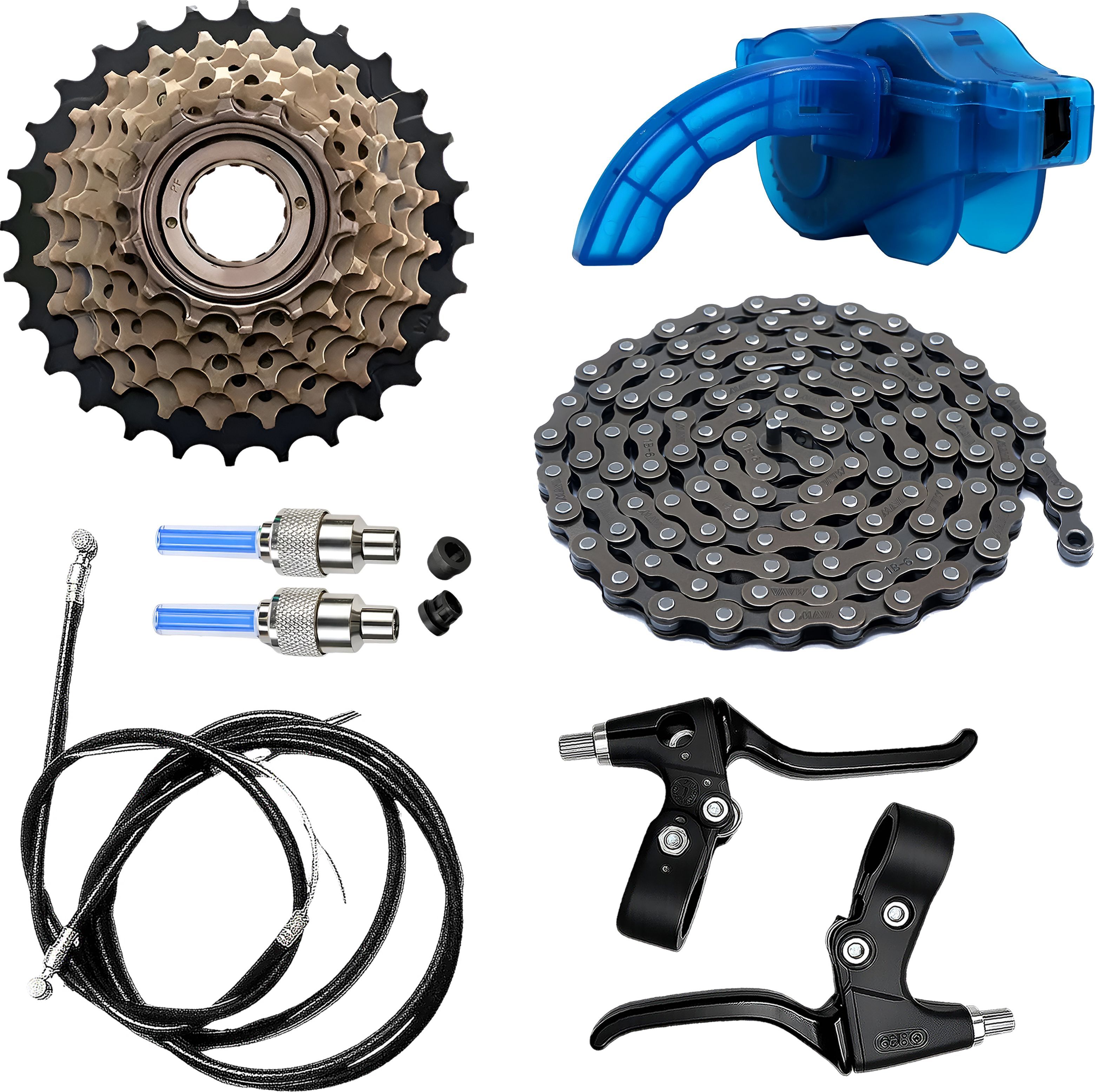 razaiq Cycle Chain Scrubber Kit, 116 Link Chain, Brake Lever & LED Rim Lights Bicycle Brake Disk-picture-29